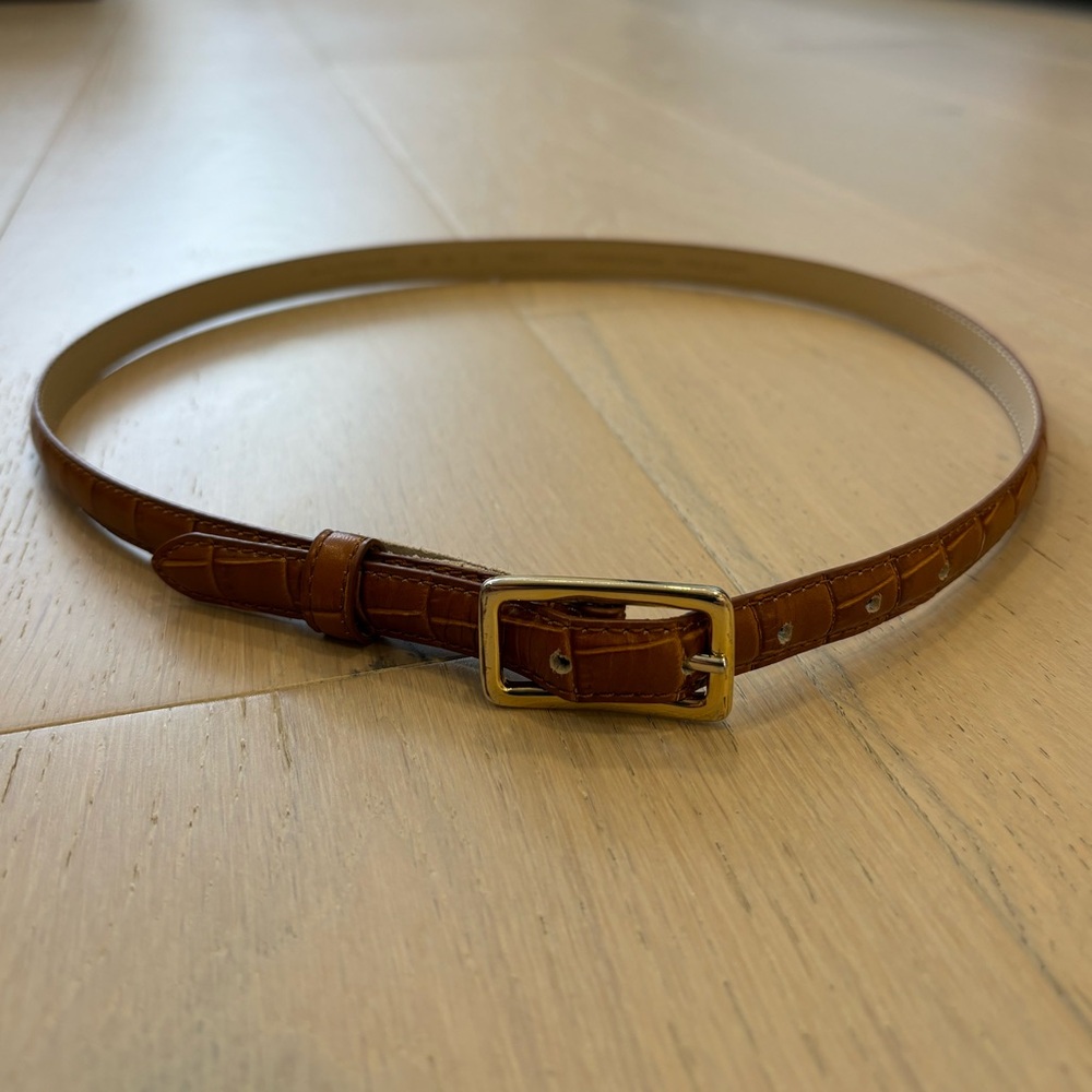 L.K. Bennett London belt croc embossed size small GHW